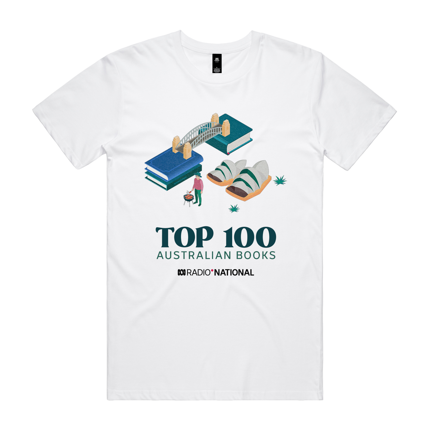 Top 100 Australian Books - Sydney Tee — White front