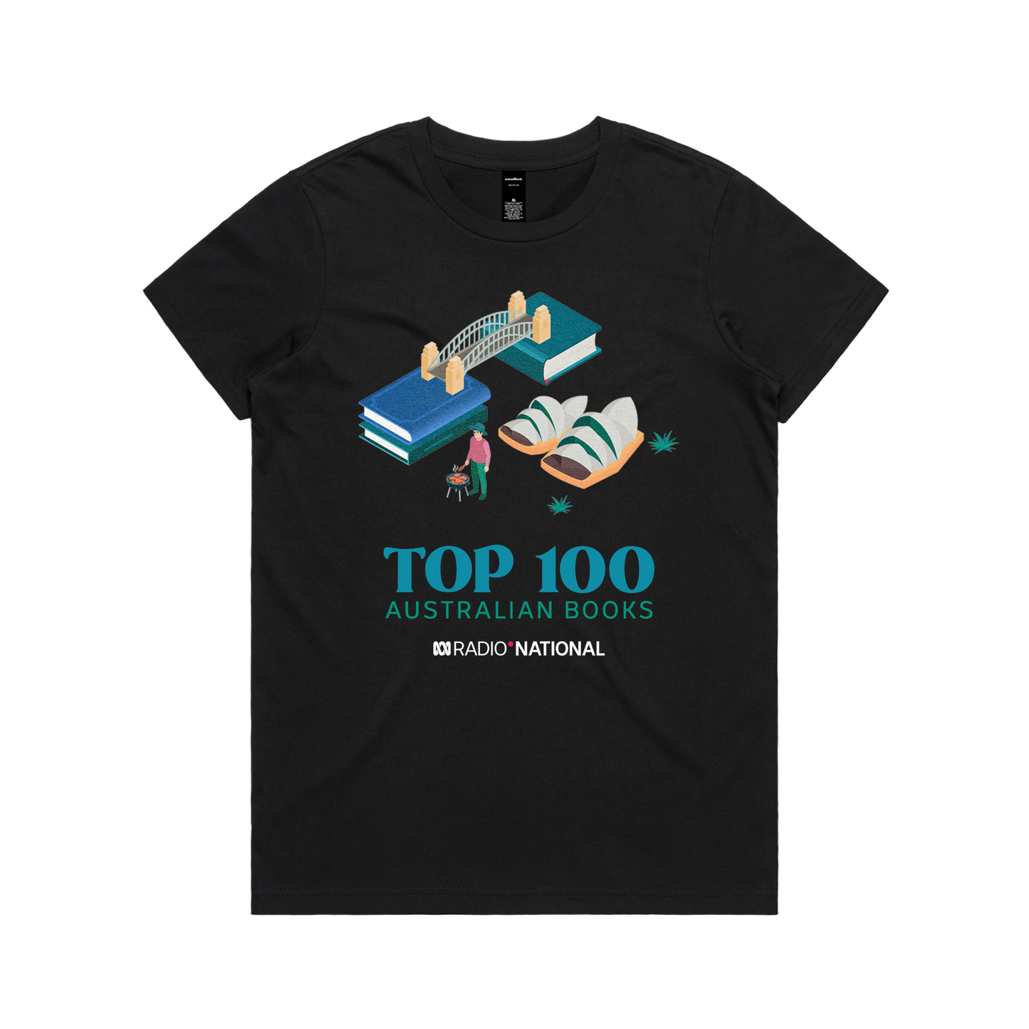 Top 100 Australian Books - Sydney Womens Tee — Black front