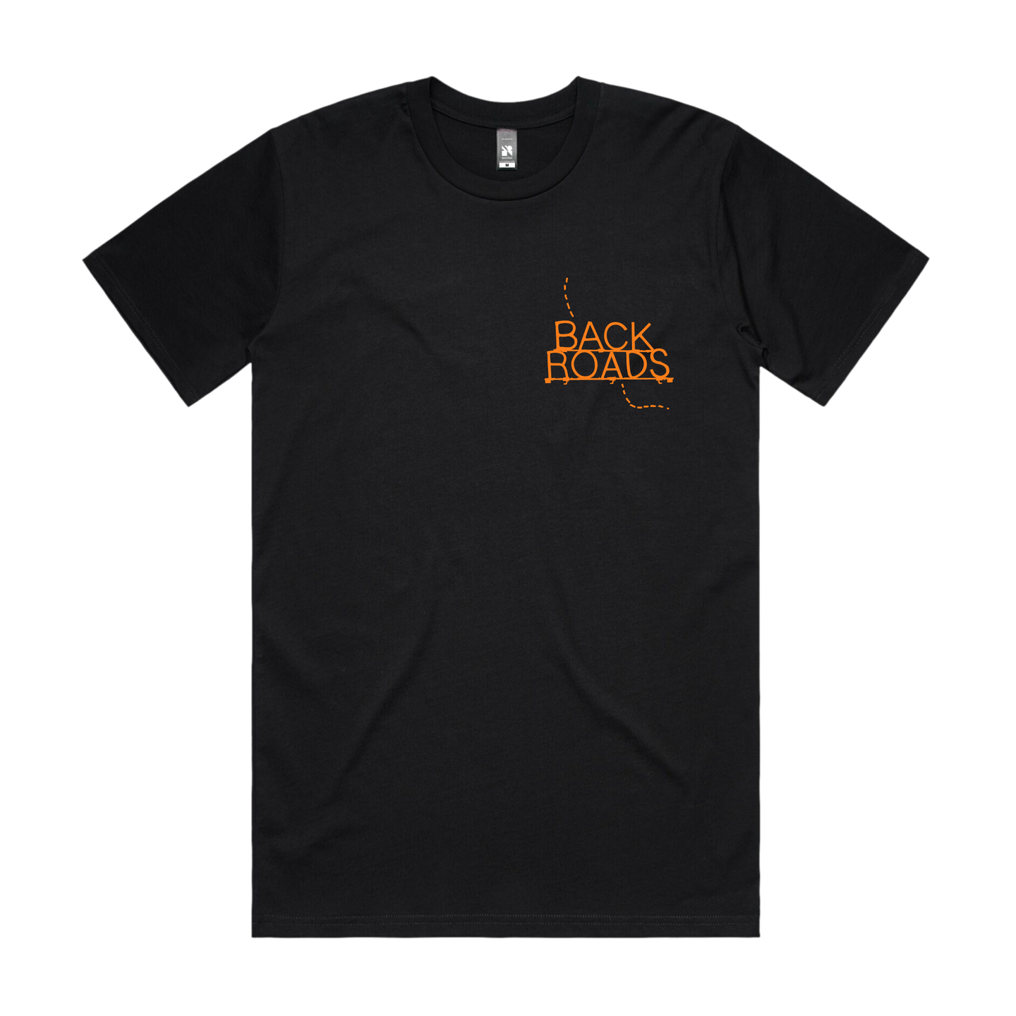 Back Roads Black T-Shirt with Marching Ant Logo Design