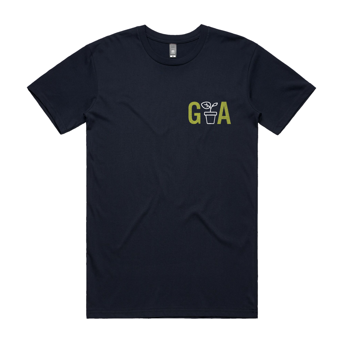 Gardening Australia Navy T-Shirt with GA Small Logo Design