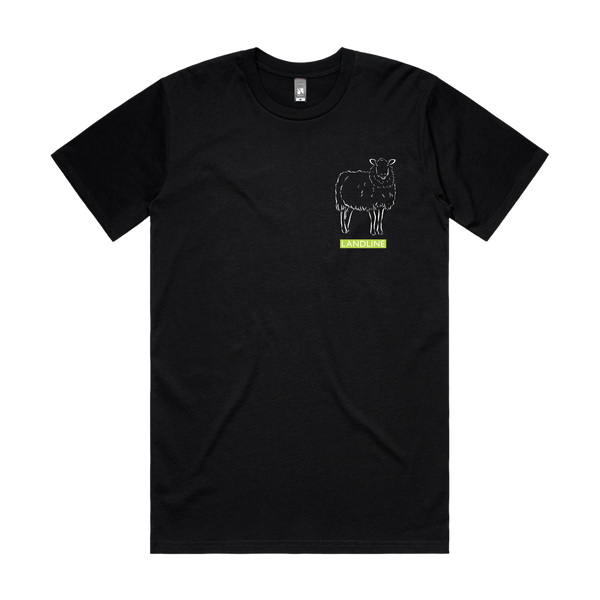 Landline Black T-Shirt with Animal Art Design