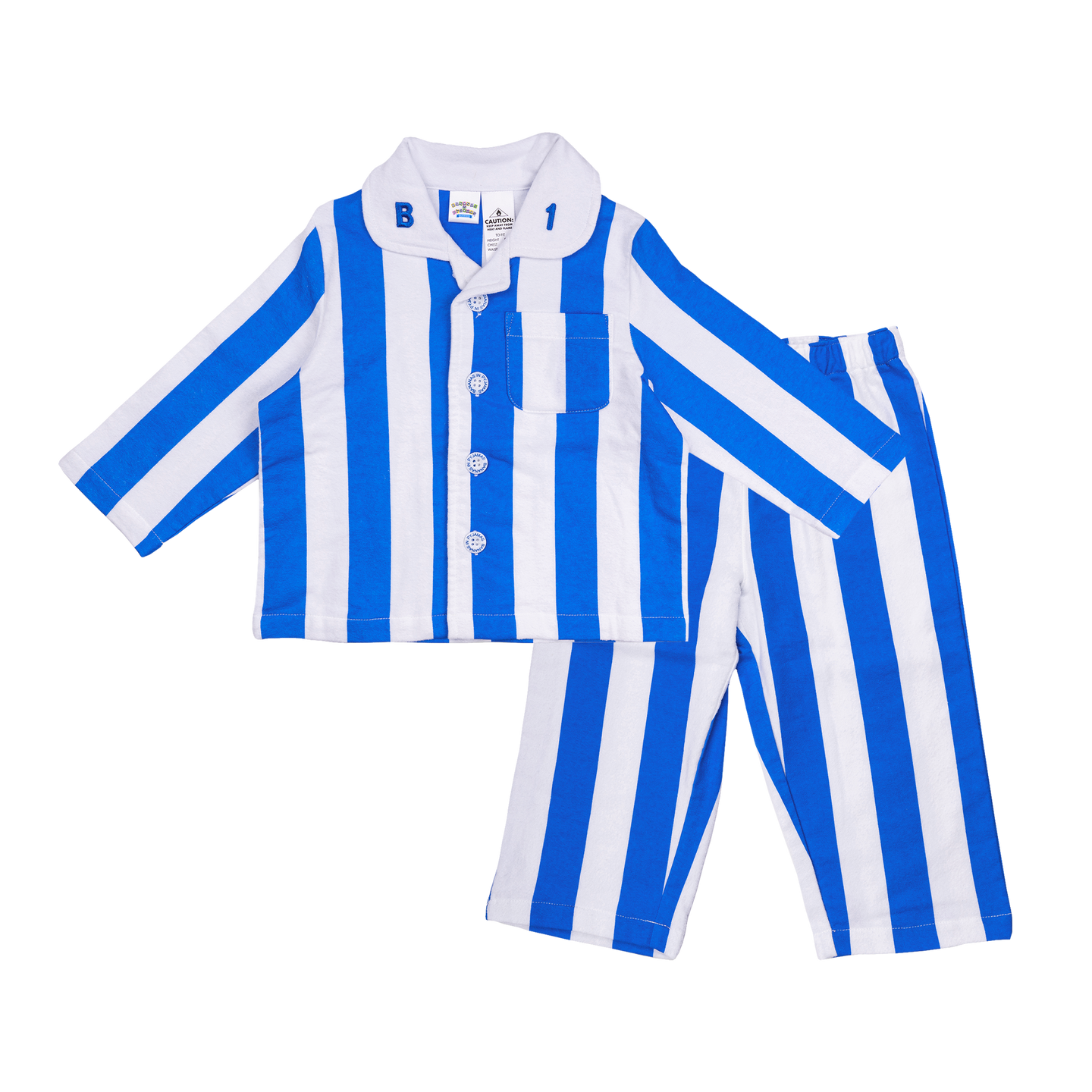 B1 Kids Long Sleeve Flannel Pyjama Set and Carry Bag