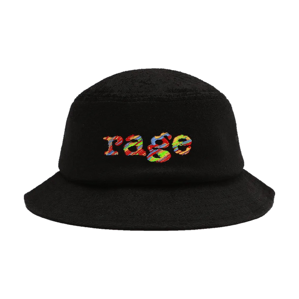 Black Bucket Hat with full colour Embroidered Rage Logo