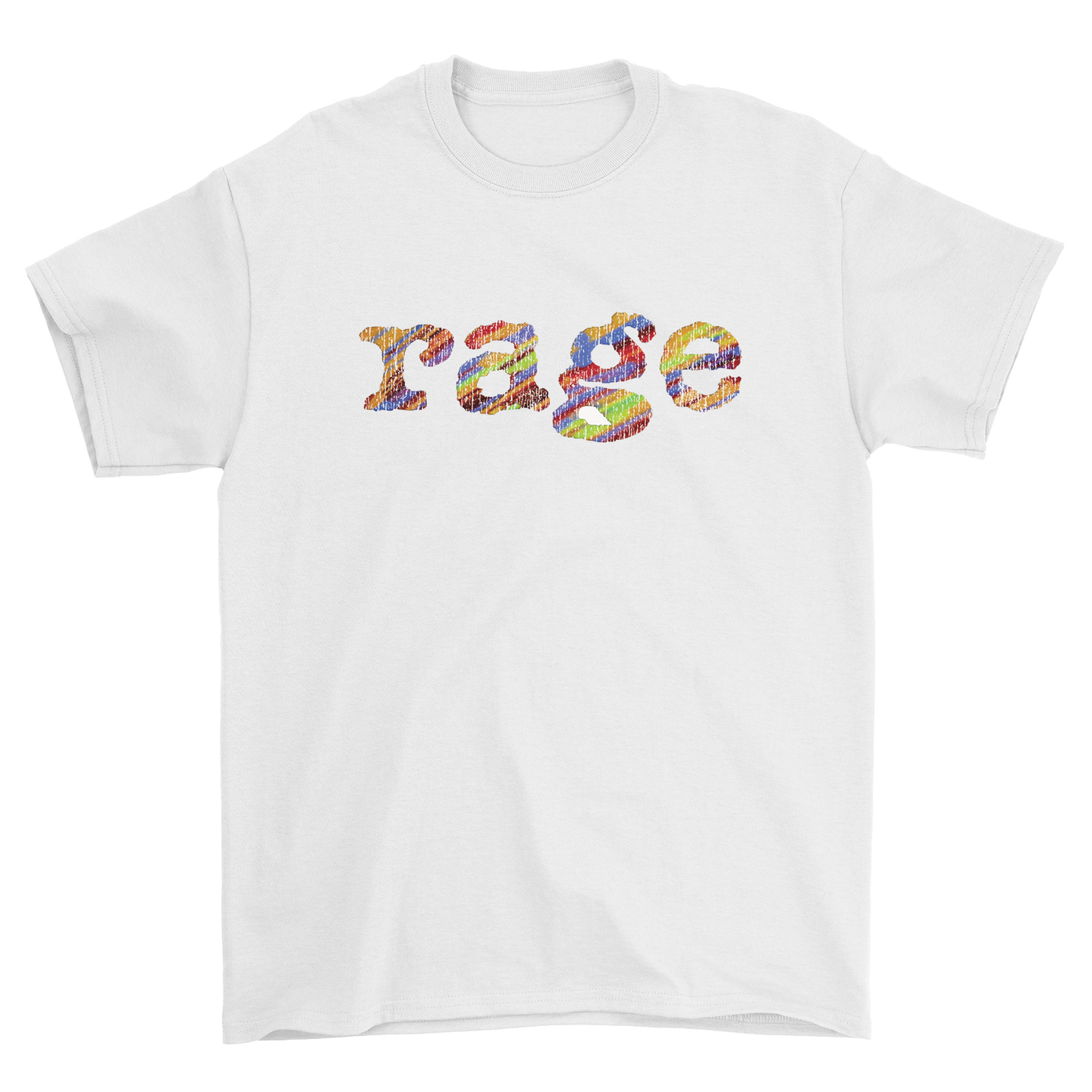 White T-Shirt with vintage rage logo on front chest